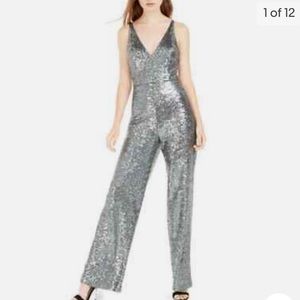 V-Neck sequin jumpsuit